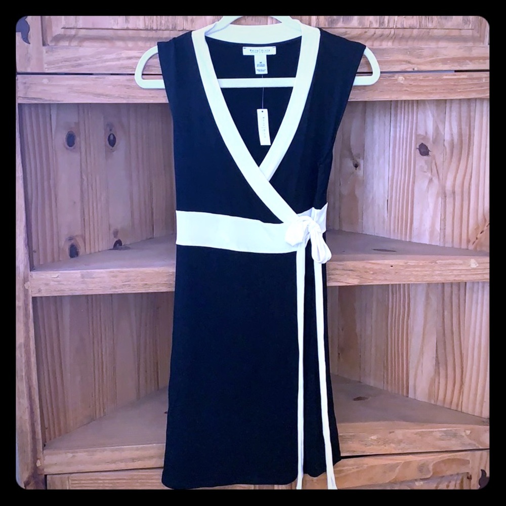 Black and White wrap dress.